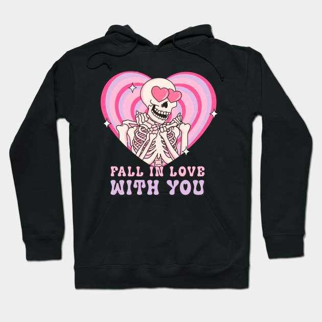 "Fall In Love With You" Skeleton Lover Hoodie by FlawlessSeams